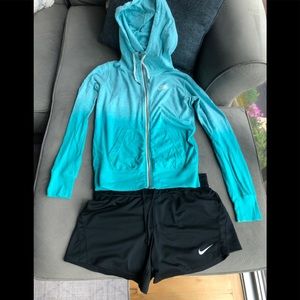 Nike Ombré Zip Up & Black Shorts